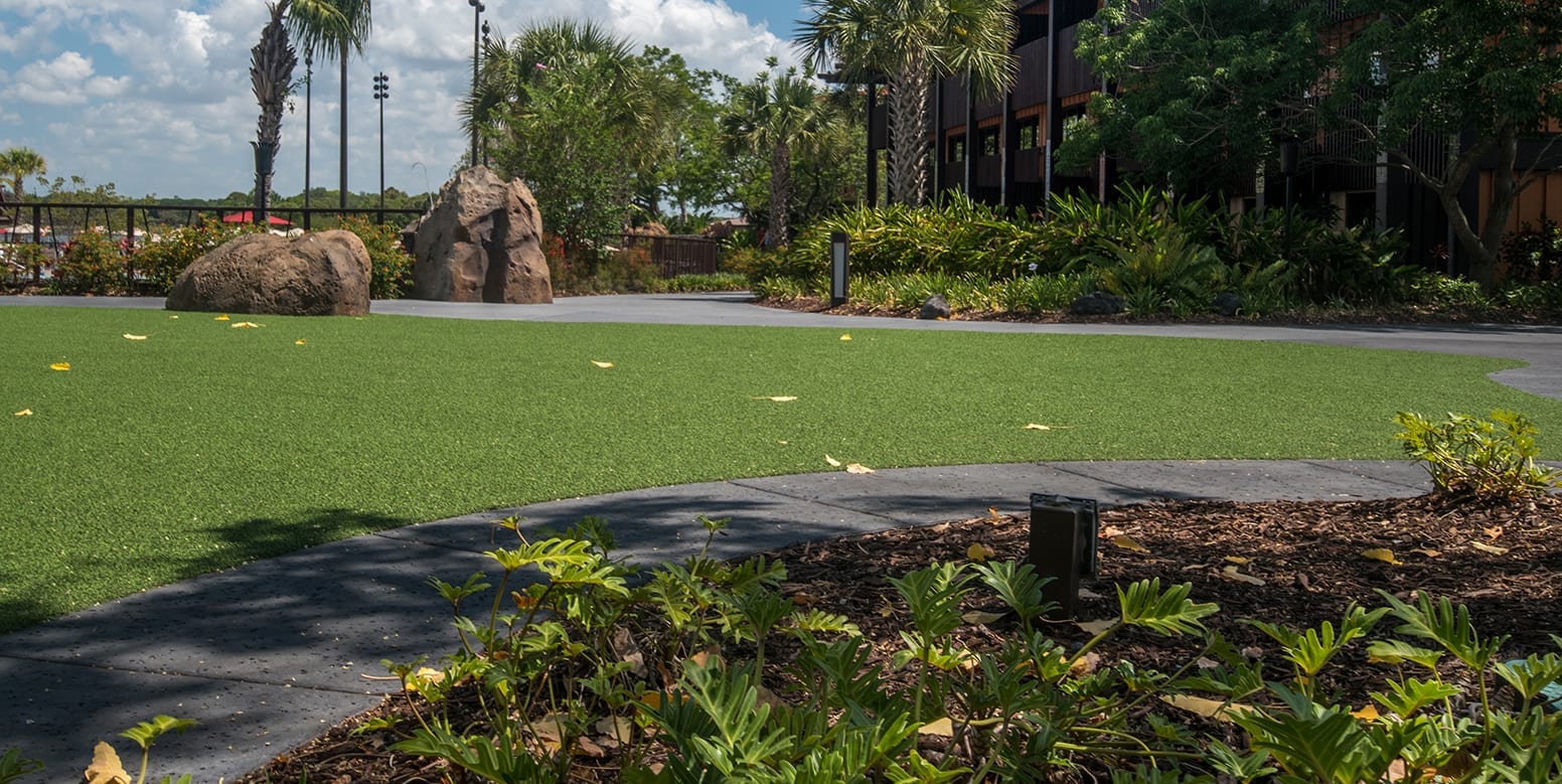 ForeverLawn artificial grass installation at Disney Polynesian Village Resort