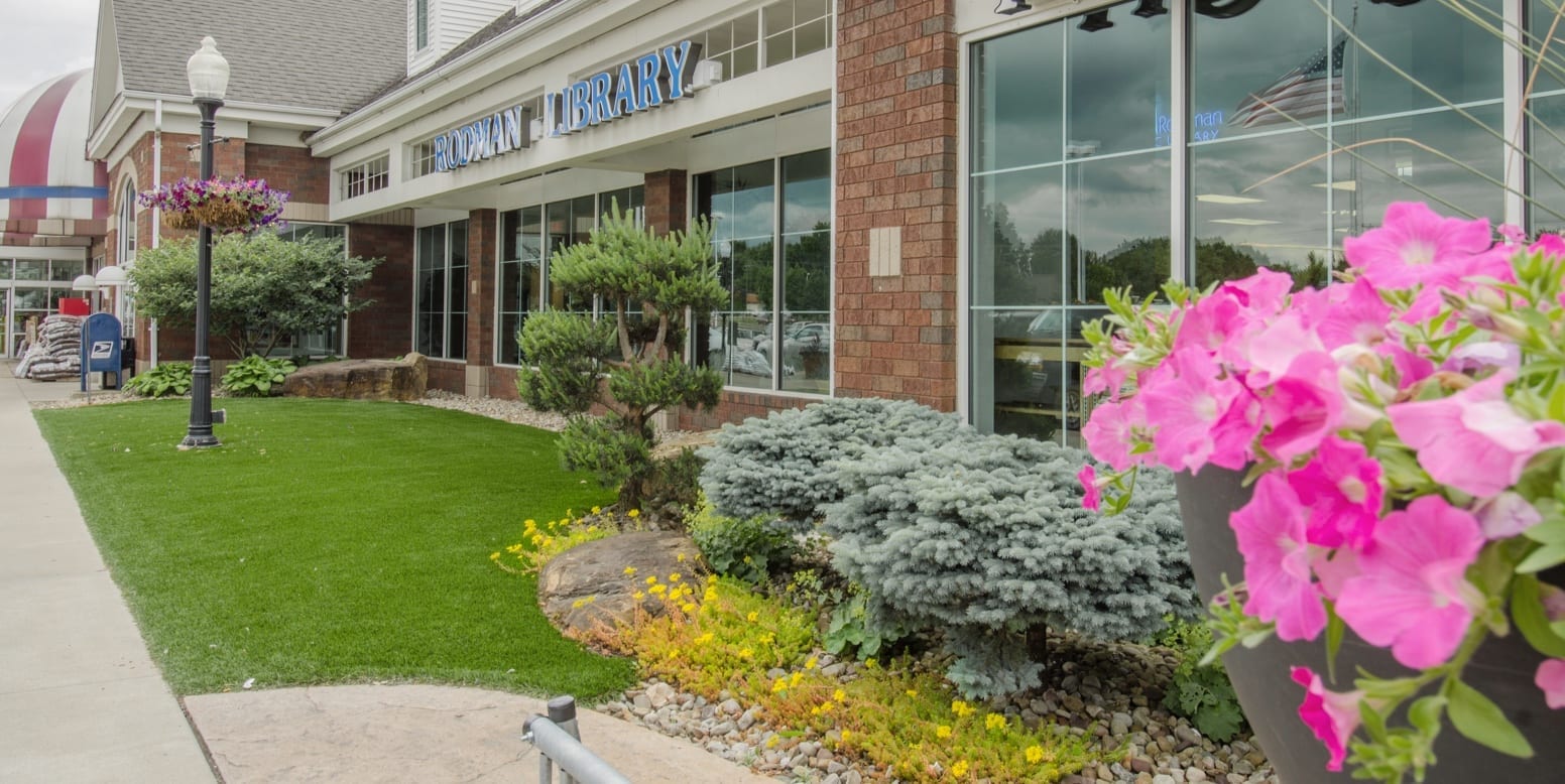 ForeverLawn artificial grass installation at an Alliance commercial plaza