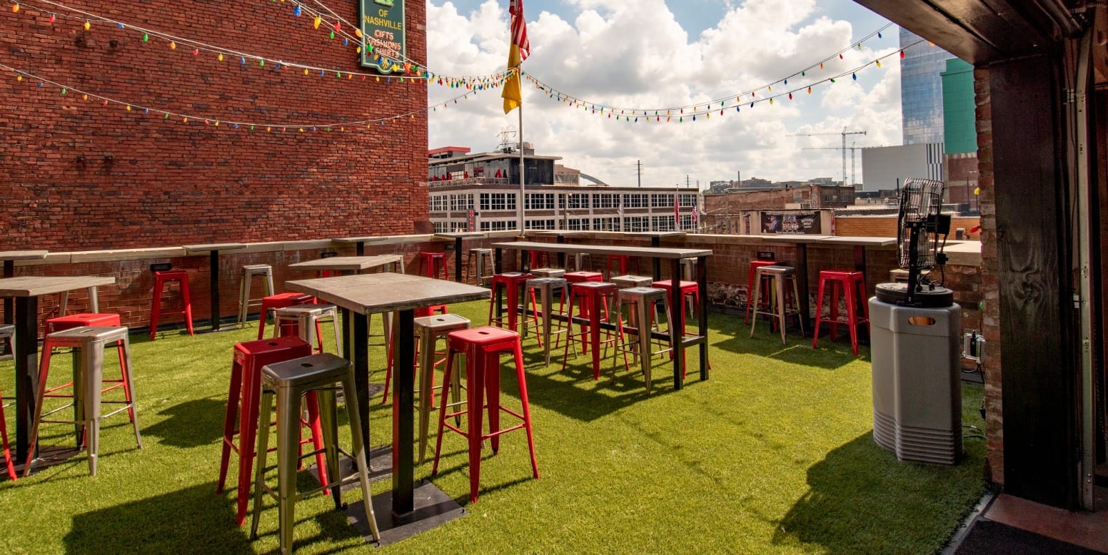 Redneck Riviera in Nashville, Tennessee, featuring Dupont™ ForeverLawn® Select VR on the rooftop