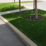 Medians covered in DuPont™ ForeverLawn® Select VR artificial grass at Hampton Inn & Suites Youngstown-Canfield