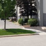 Medians covered in DuPont™ ForeverLawn® Select VR artificial grass at Hampton Inn & Suites Youngstown-Canfield