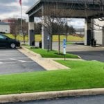 Medians covered in DuPont™ ForeverLawn® Select VR artificial grass at Hampton Inn & Suites Youngstown-Canfield