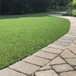 Residential backyard in Youngstown, Ohio, featuring DuPont™ ForeverLawn® Select LX