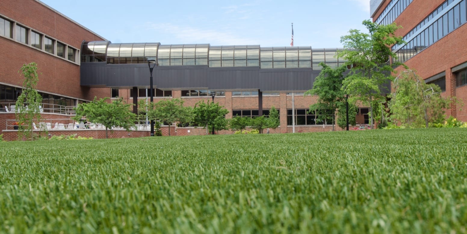 ForeverLawn artificial grass installation at TimkenSteel Idea Plaza