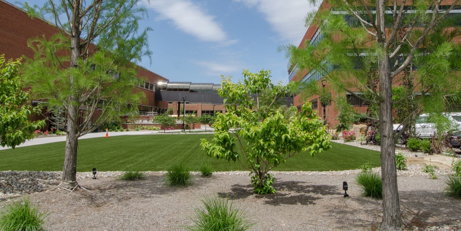 ForeverLawn artificial grass installation at TimkenSteel Idea Plaza