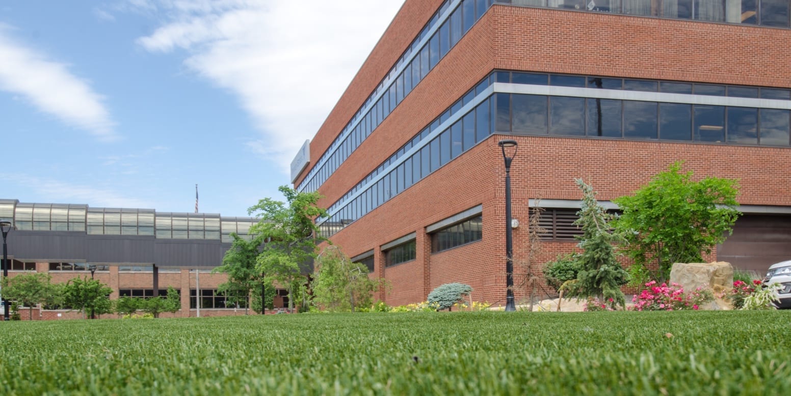 ForeverLawn artificial grass installation at TimkenSteel Idea Plaza