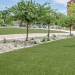 ForeverLawn artificial grass installation at TimkenSteel Idea Plaza
