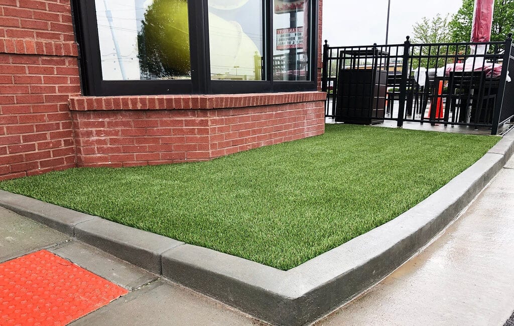 ForeverLawn Fusion Pro installed in two landscaped areas at the Chick-Fil-A in Canton, Ohio