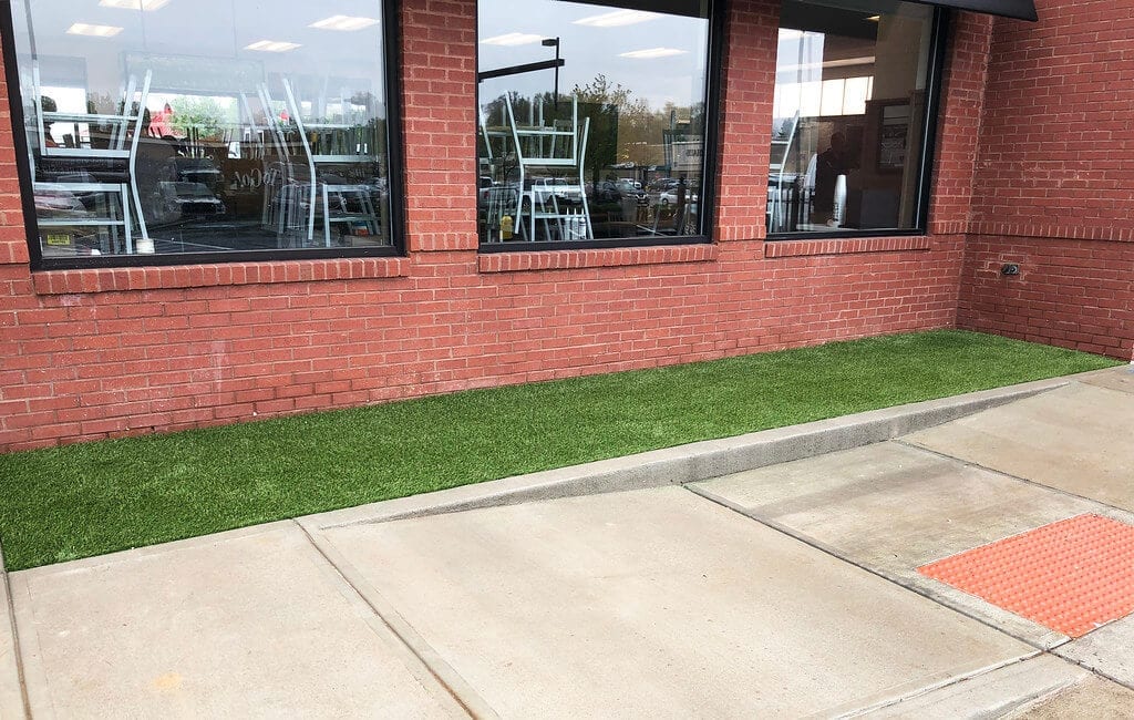 ForeverLawn Fusion Pro installed in two landscaped areas at the Chick-Fil-A in Canton, Ohio