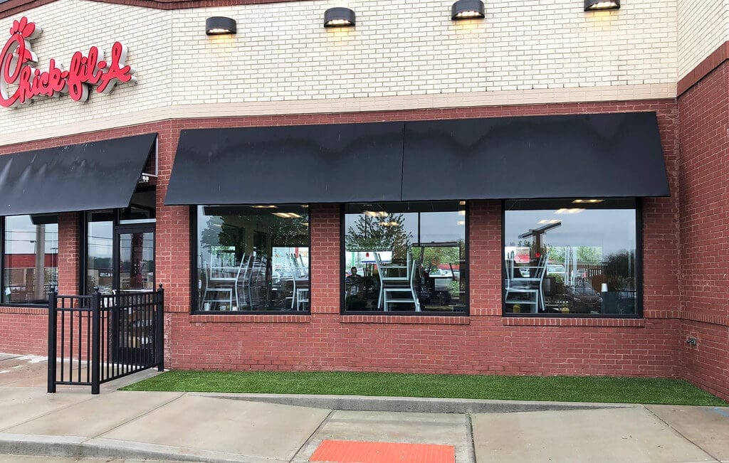 ForeverLawn Fusion Pro installed in two landscaped areas at the Chick-Fil-A in Canton, Ohio