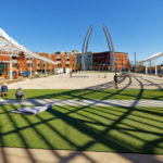 Centennial Plaza in Downtown Canton featuring ForeverLawn Landscape synthetic grass