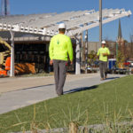 Centennial Plaza in Downtown Canton featuring ForeverLawn Landscape synthetic grass