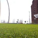 Centennial Plaza in Downtown Canton featuring ForeverLawn Landscape synthetic grass