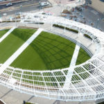 Centennial Plaza in Downtown Canton featuring ForeverLawn Landscape synthetic grass