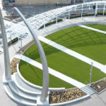 Centennial Plaza in Downtown Canton featuring ForeverLawn Landscape synthetic grass