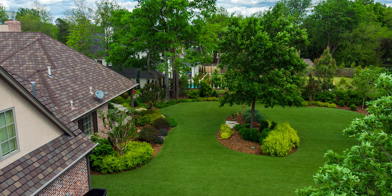 Largent residence backyard featuring ForeverLawn Landscape synthetic grass