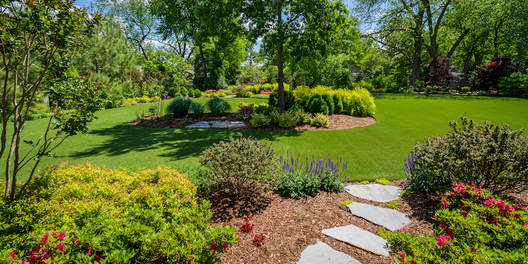 Largent residence backyard featuring ForeverLawn Landscape synthetic grass