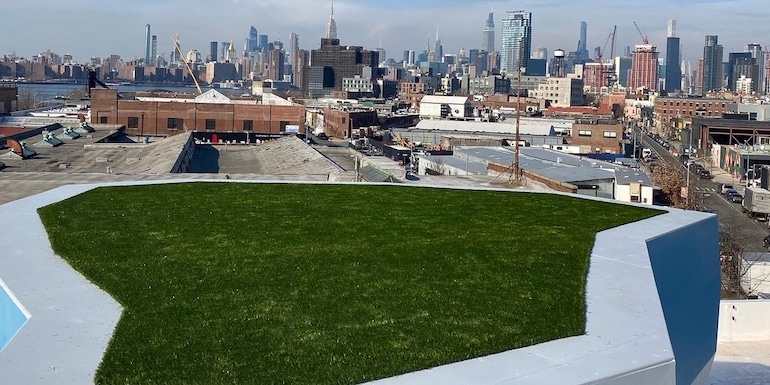 Vital Climbing Gym in Brooklyn, New York, featuring ForeverLawn synthetic grass