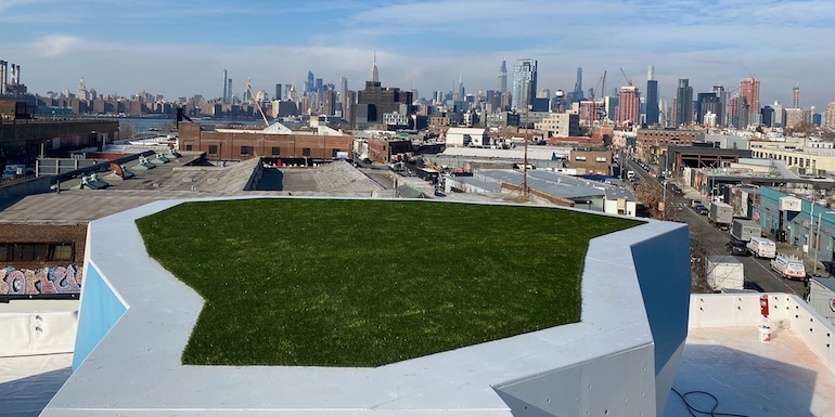 Vital Climbing Gym in Brooklyn, New York, featuring ForeverLawn synthetic grass