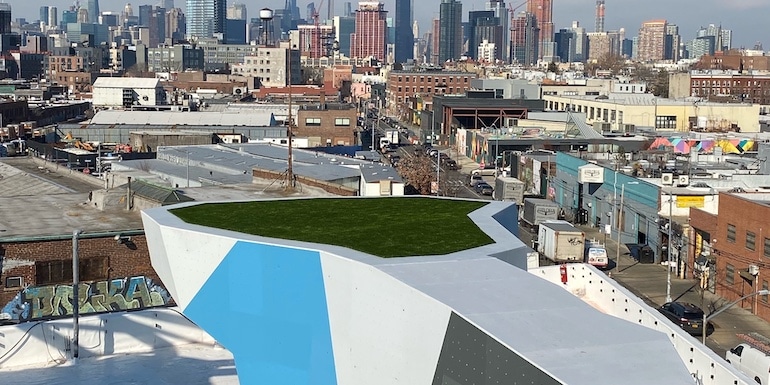 Vital Climbing Gym in Brooklyn, New York, featuring ForeverLawn synthetic grass